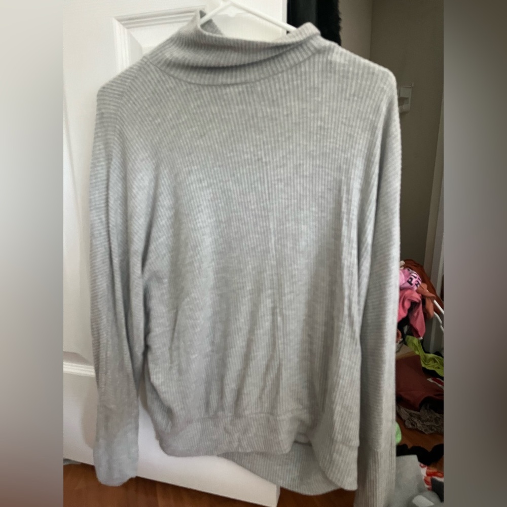 grey mock neck long sleeve